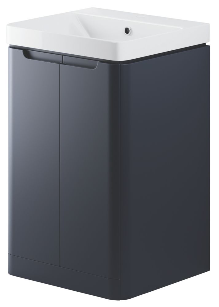 Image of Floorstanding Vanity Unit & Basin Matt Indigo 500mm x 460mm x 840mm 