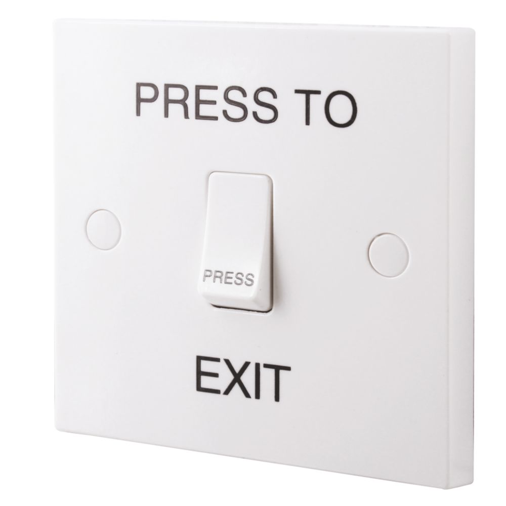 Image of British General 900 Series 10AX 1-Gang 2-Way 'Press to Exit' Retractive Switch White 