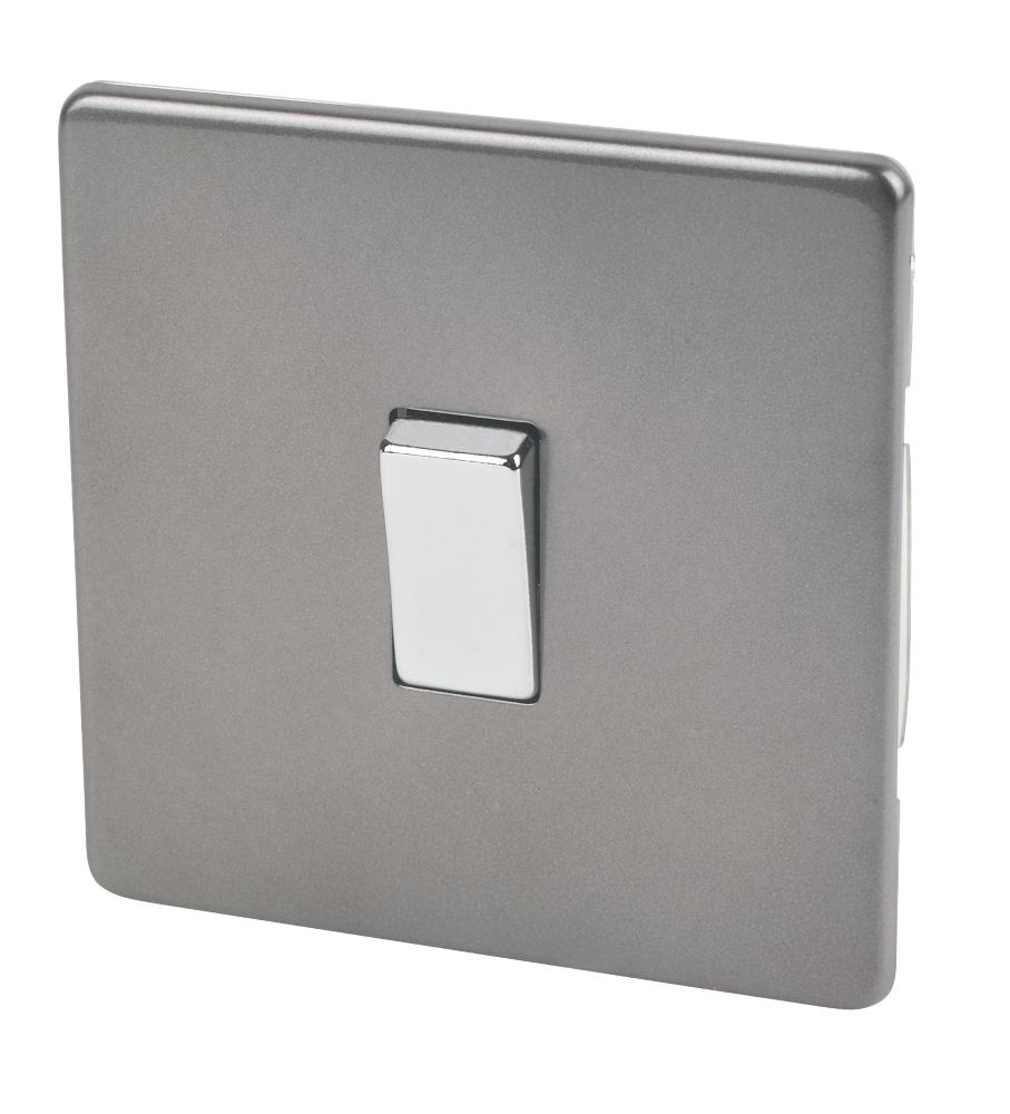 Image of Varilight 10AX 1-Gang 2-Way Light Switch Slate Grey 