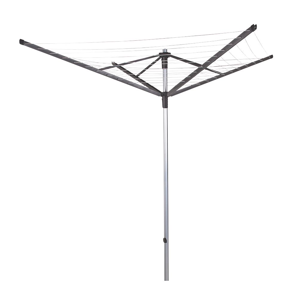 Image of Minky 60m Silver / Black Rotalift Multi-Height 4-Arm Rotary Airer 