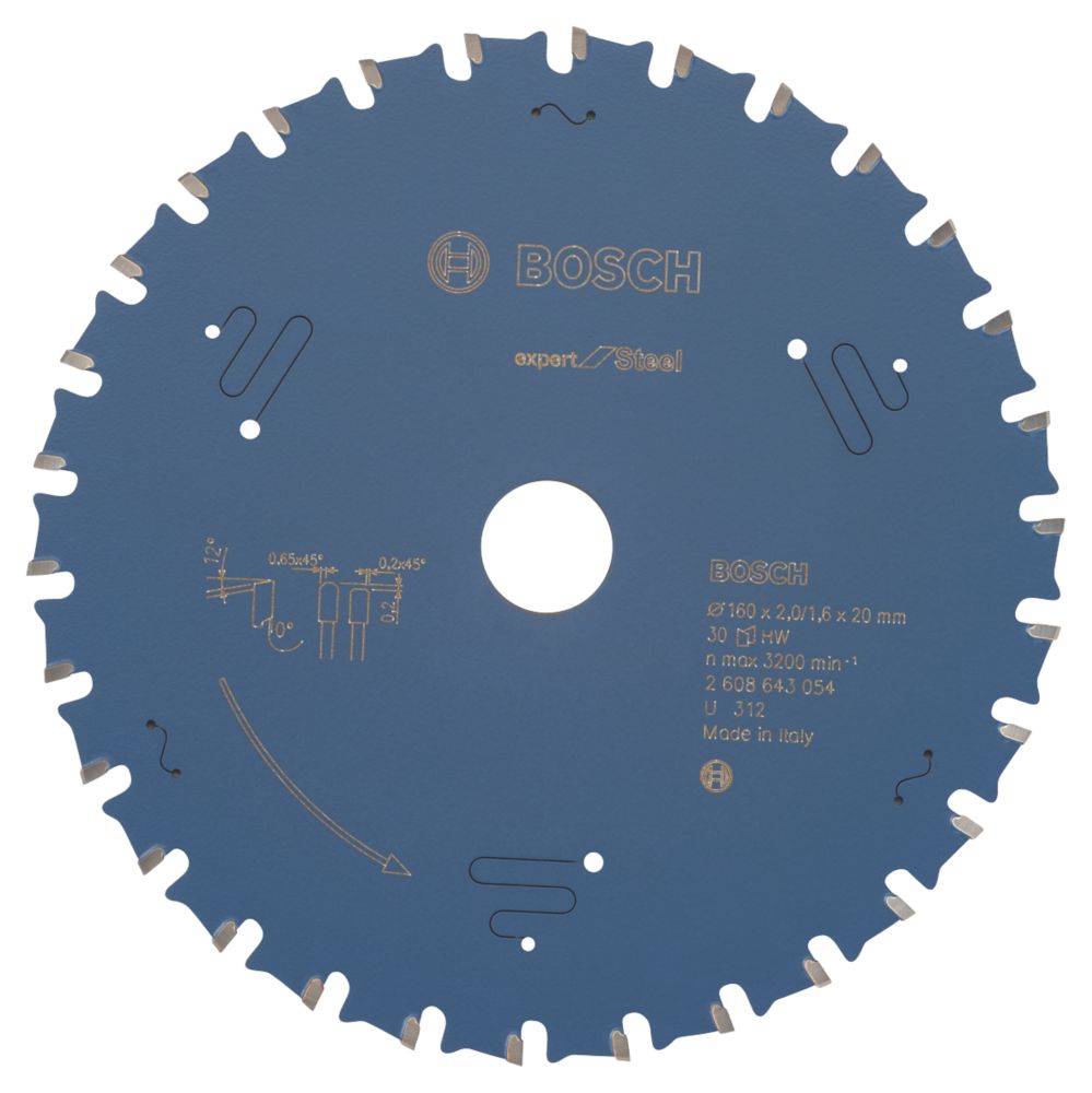 Image of Bosch Expert Steel Circular Saw Blade 160mm x 20mm 30T 