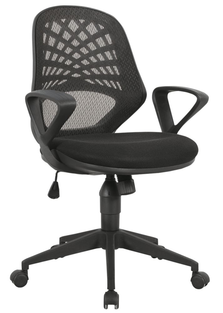 Image of Nautilus Designs Lattice Medium Back Task/Operator Chair Black 