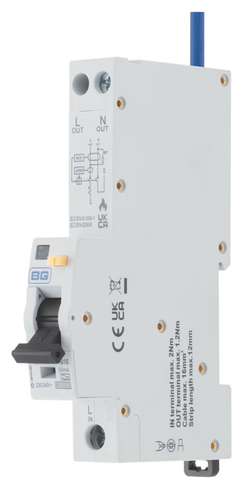 Image of British General 16A 30mA SP & N Type B RCBO with AFDD 