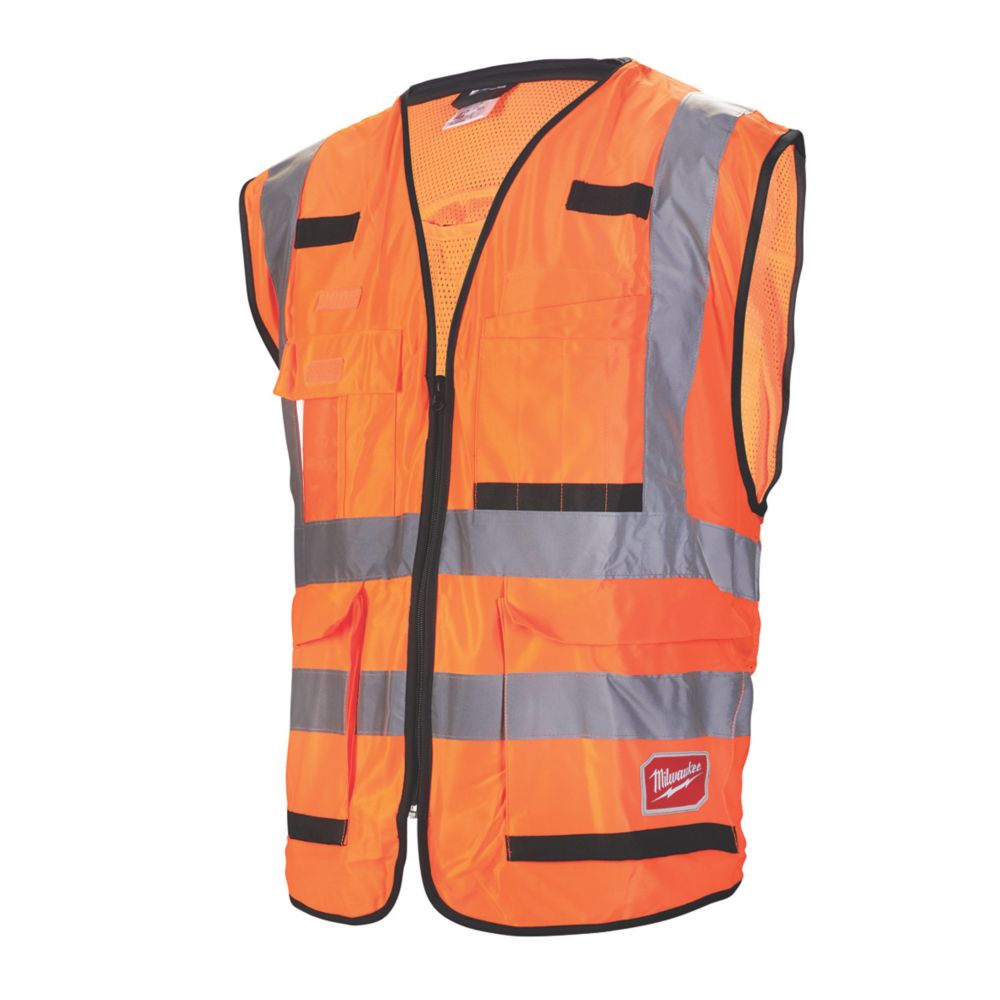 Image of Milwaukee Premium Hi-Vis Vest Orange Small / Medium 38" Chest 