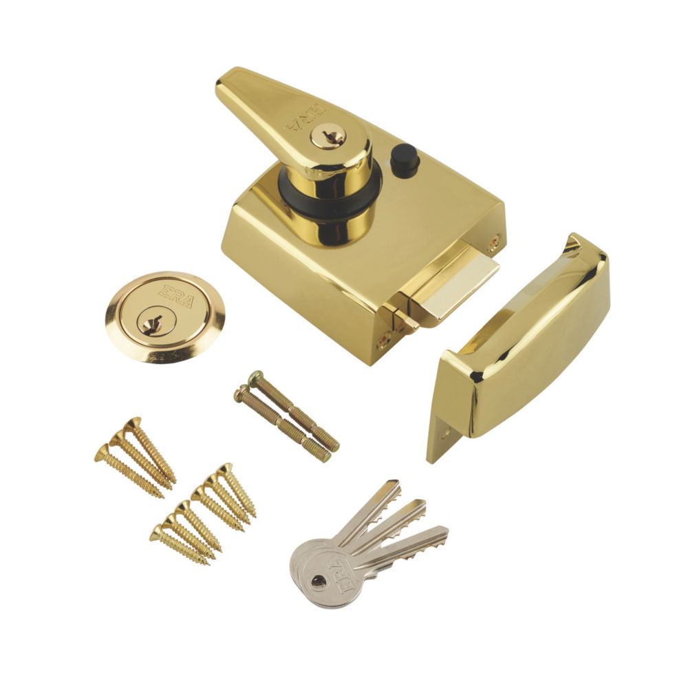 Image of ERA 193-31 Double Locking Night Latch Brass 60mm Backset 