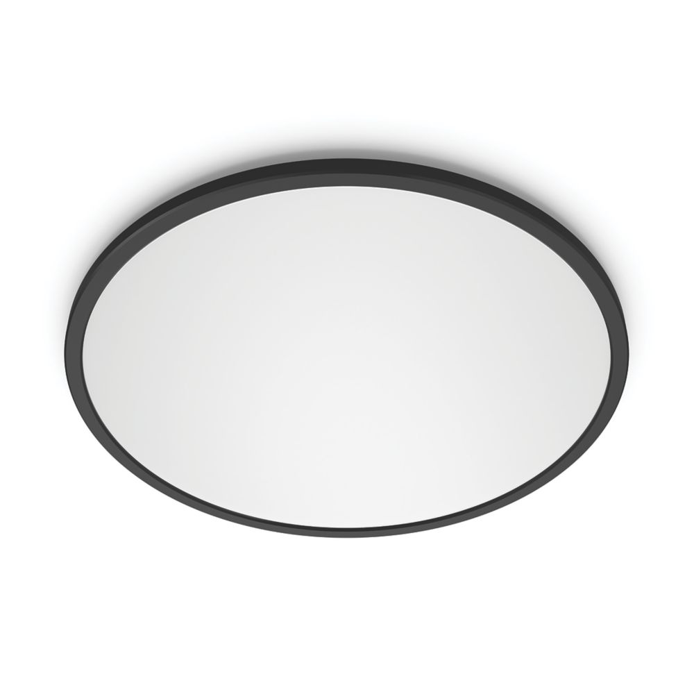 Image of Philips SuperSlim LED Ceiling Light IP20 Black 18W 1500lm 