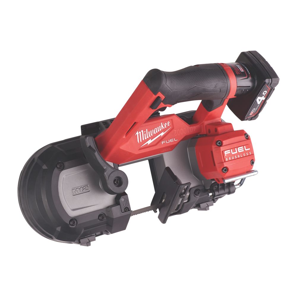 Image of Milwaukee M12FBS64-402C 64mm 12V 2 x 4.0Ah Li-Ion RedLithium Brushless Cordless Bandsaw 