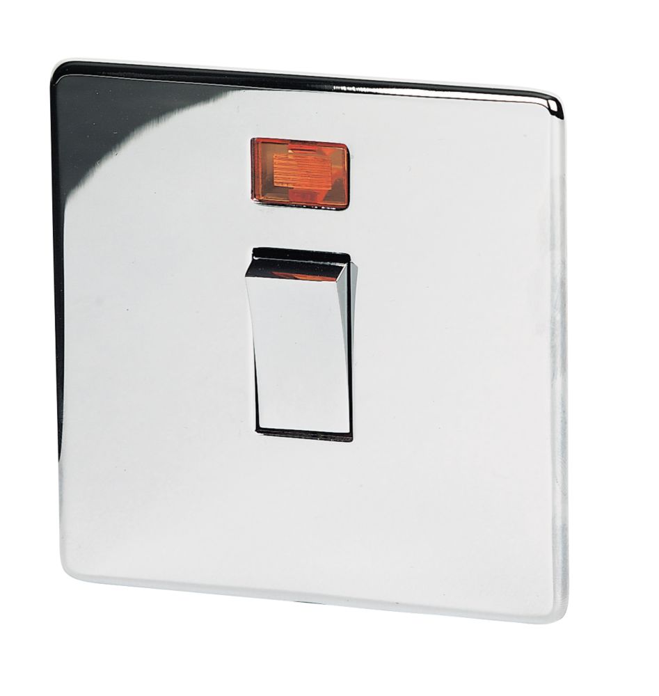 Image of Crabtree Platinum 20A 1-Gang DP Control Switch Polished Chrome with Neon 