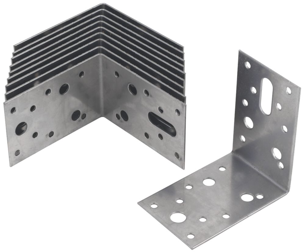 Image of Sabrefix Heavy Duty Angle Brackets Stainless 60mm x 90mm 10 Pack 