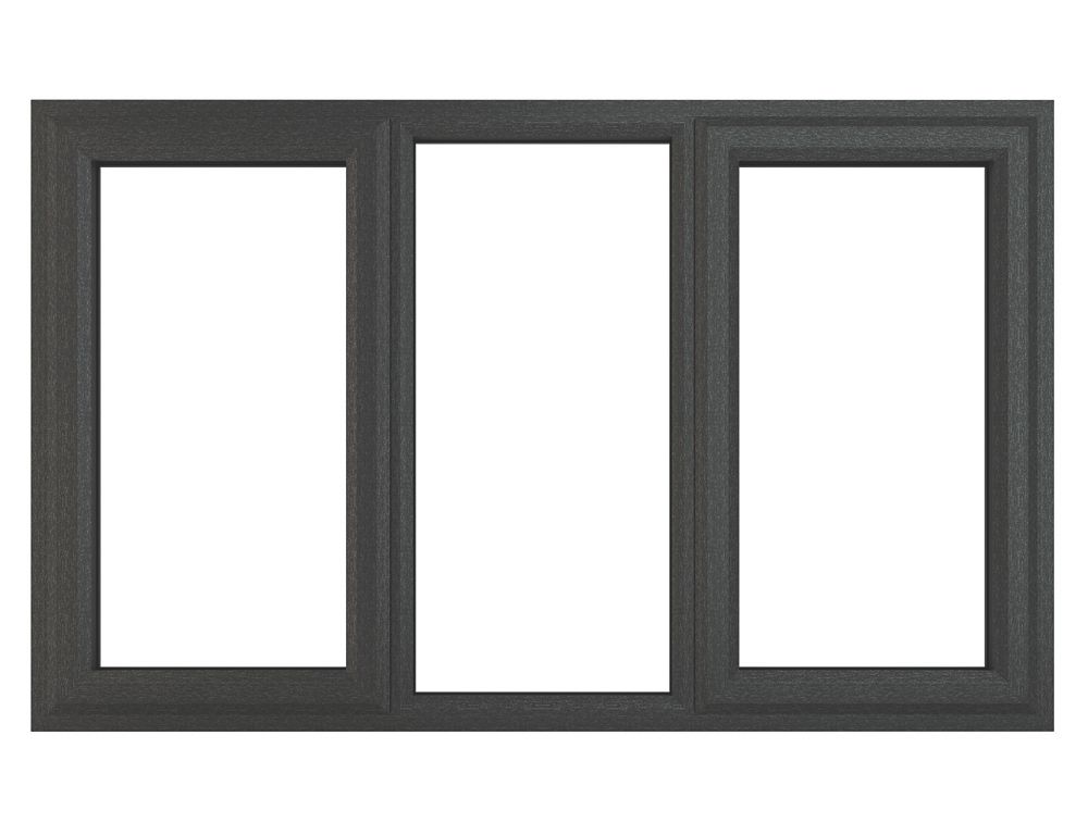 Image of Crystal Left & Right-Hand Opening Clear Triple-Glazed Casement Anthracite on White uPVC Window 1770mm x 1115mm 