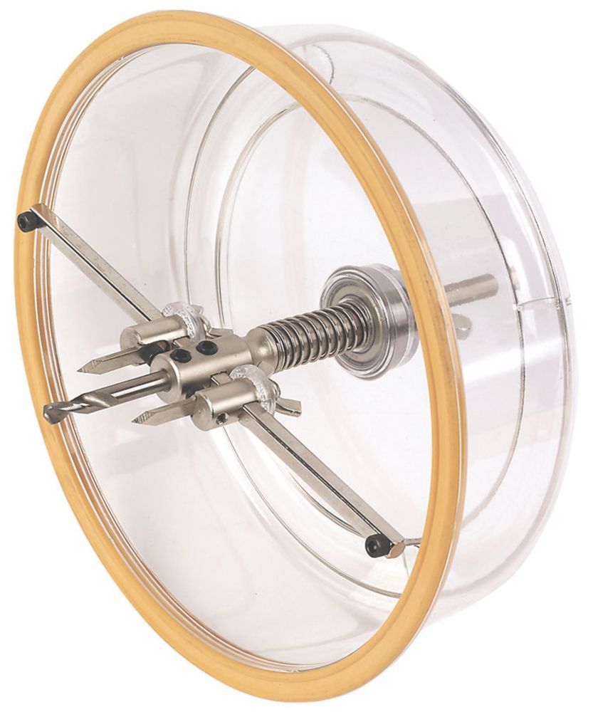 Image of Erbauer Aluminium, Brass, Wood, Plastic, Acrylic Sheets & Plasterboard Triangle Shank Adjustable Holesaw with Cowl 40-200mm 