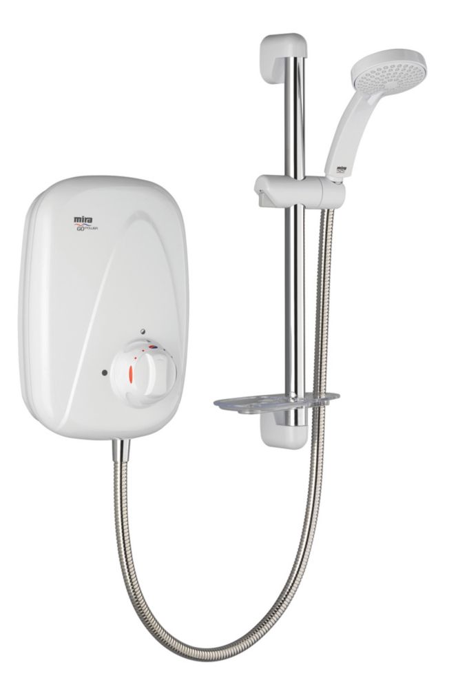Image of Mira Go Rear-Fed White / Chrome Power Shower 