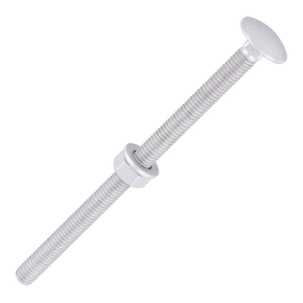 Image of Timco Exterior Coach Bolts Carbon Steel Organic Silver Coating M6 x 100mm 10 Pack 