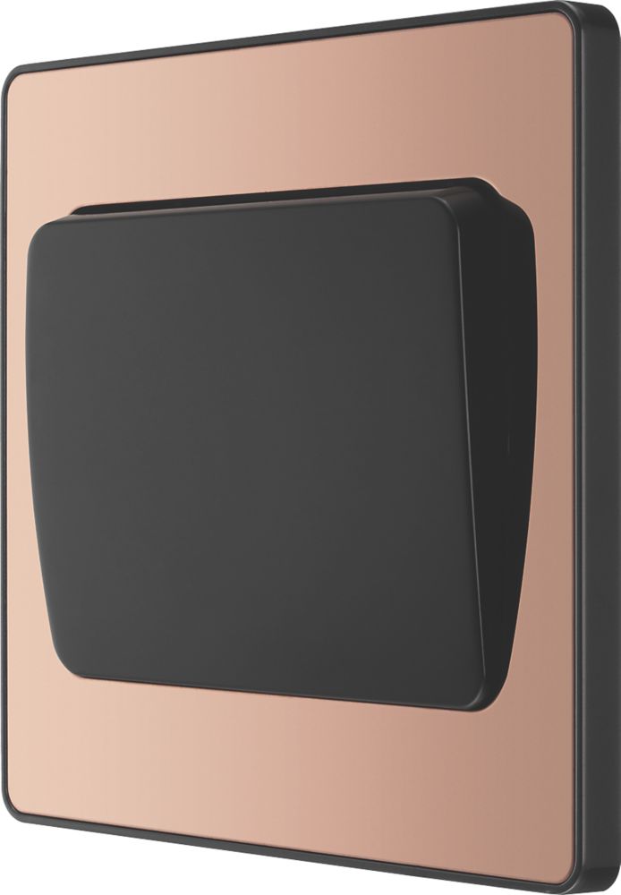 Image of British General Evolve 20 A 16AX 1-Gang 2-Way Wide Rocker Light Switch Copper with Black Inserts 