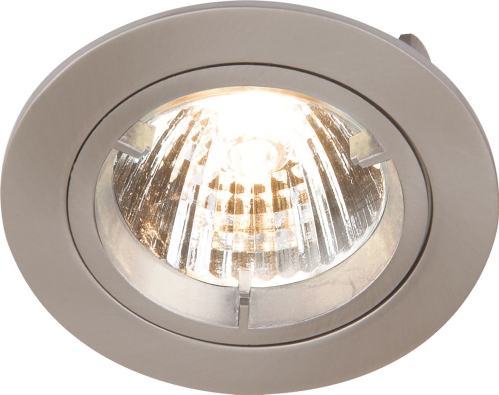 Image of Knightsbridge Fixed Recessed Downlight Brushed Chrome 