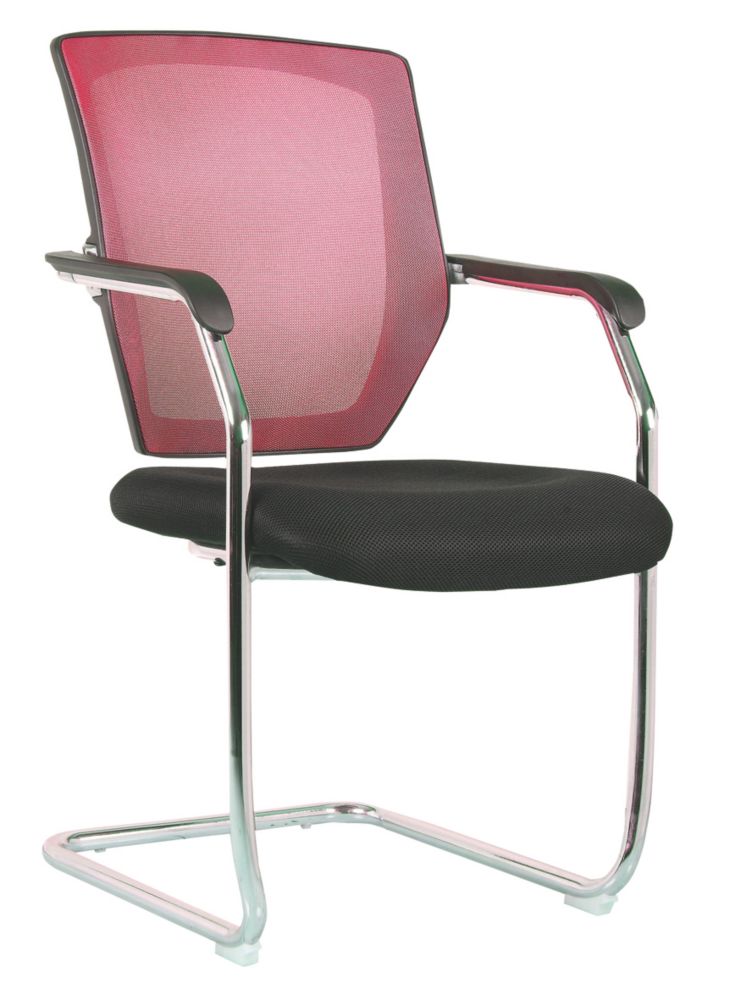Image of Nautilus Designs Nexus Medium Back Cantilever/Visitor Chair Red 