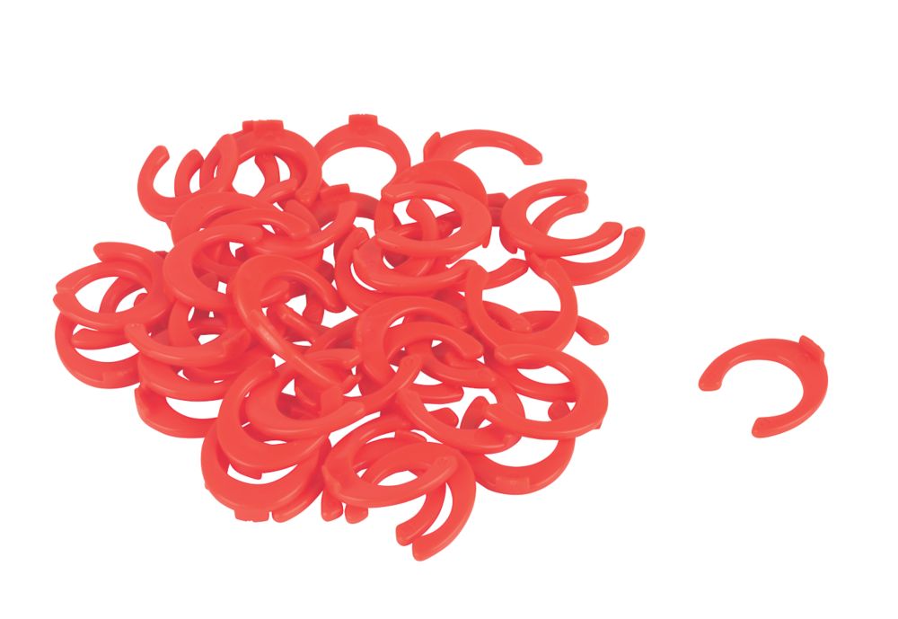 Image of FloPlast FloFit+ Collet Clips Red 10mm 50 Pack 
