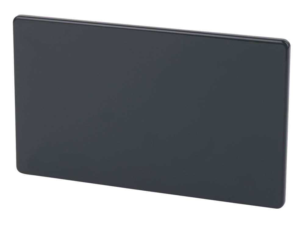 Image of Varilight 2-Gang Blanking Plate Jet Black 