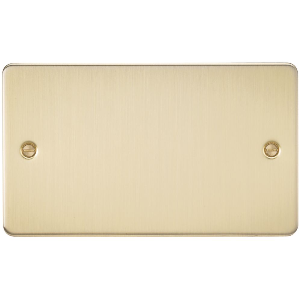 Image of Knightsbridge 2-Gang Blanking Plate Brushed Brass 