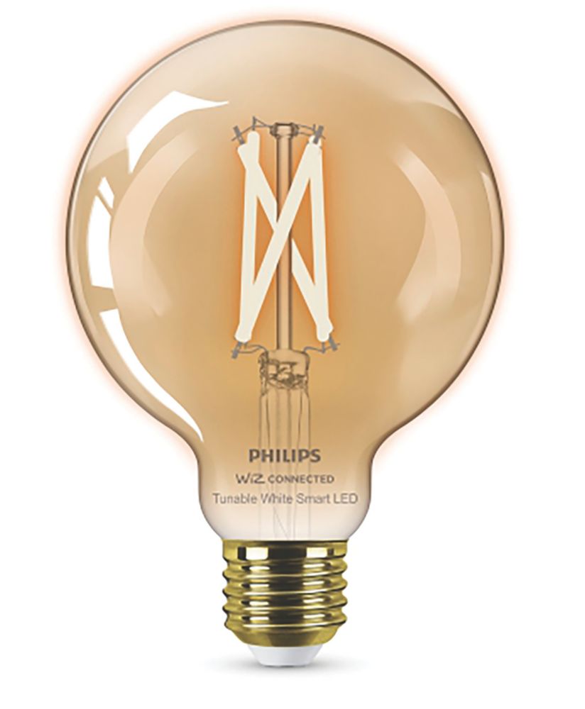 Image of Philips Filament Globe Amber E27 ES G95 LED Smart Light Bulb 7W 640lm 