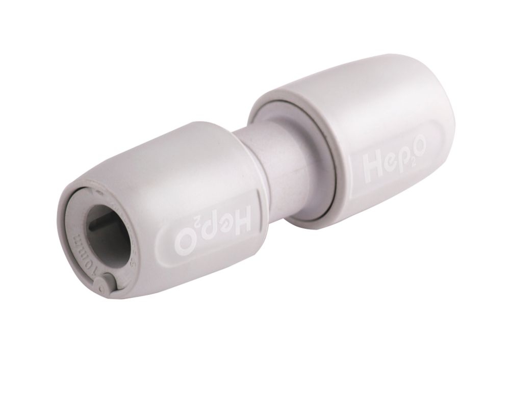 Image of Hep2O Plastic Push-Fit Equal Couplers 10mm 10 Pack 
