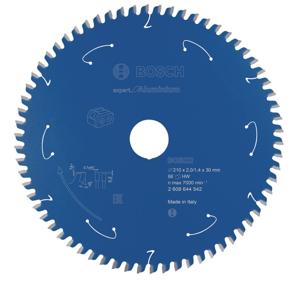 Image of Bosch Expert Aluminium Circular Saw Blade 210mm x 30mm 66T 