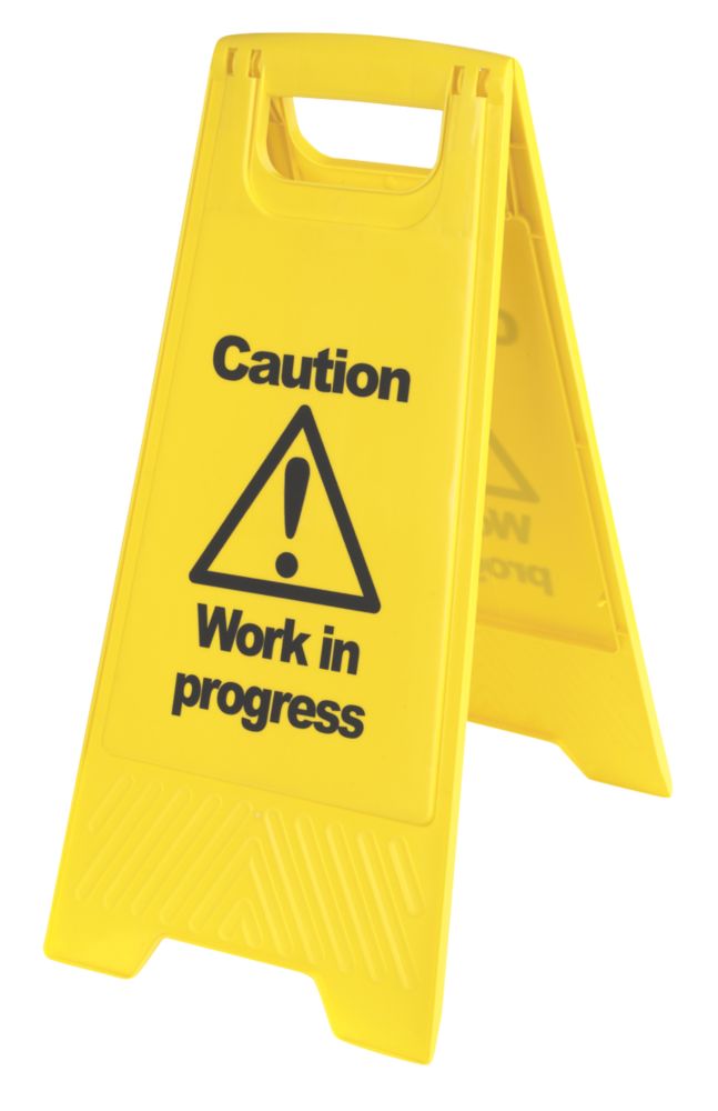Image of Caution Work in Progress A-Frame Safety Sign 680mm x 300mm 