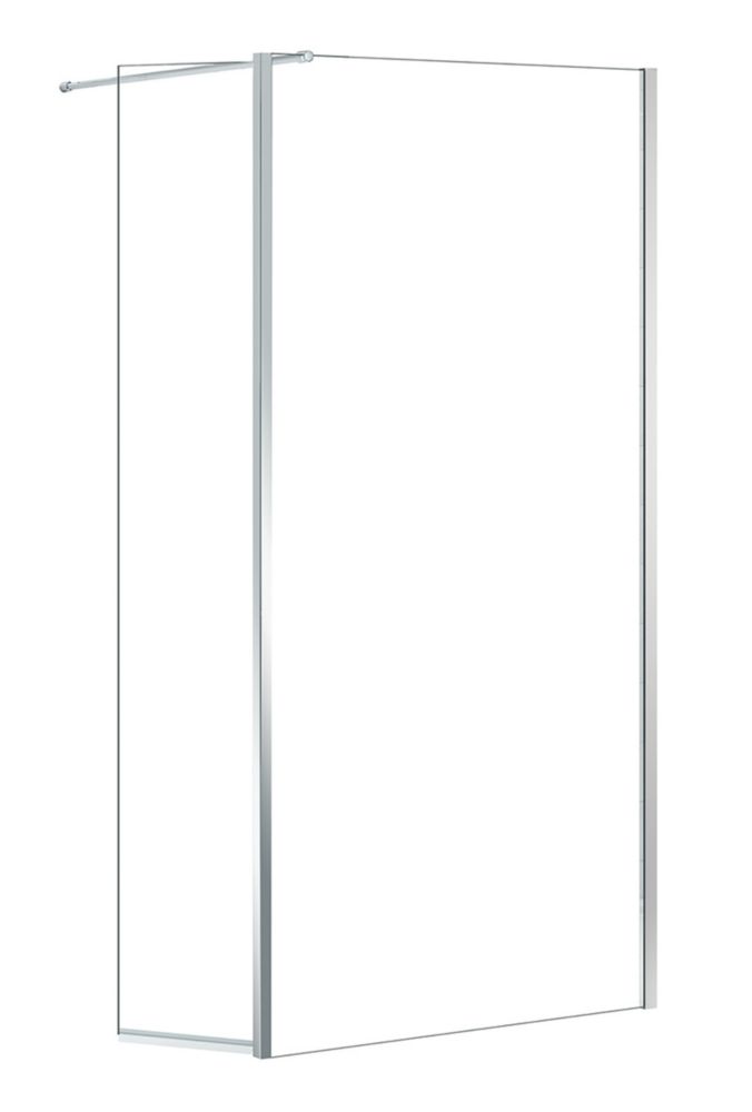 Image of Triton Neo Frameless Showerwall & Swivel Panel Chrome 1100mm x 2015mm 