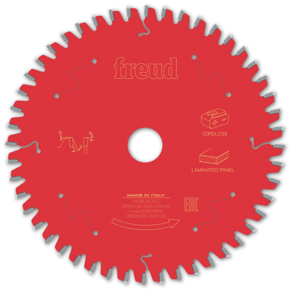 Image of Freud F03FS10075 Laminate Panel Circular Saw Blade 160mm x 20mm 48T 