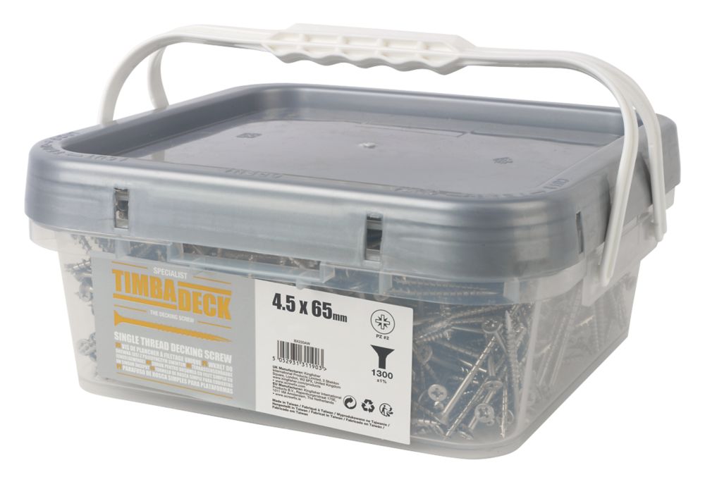 Image of Timbadeck PZ Countersunk Decking Screws 4.5mm x 65mm 1300 Pack 