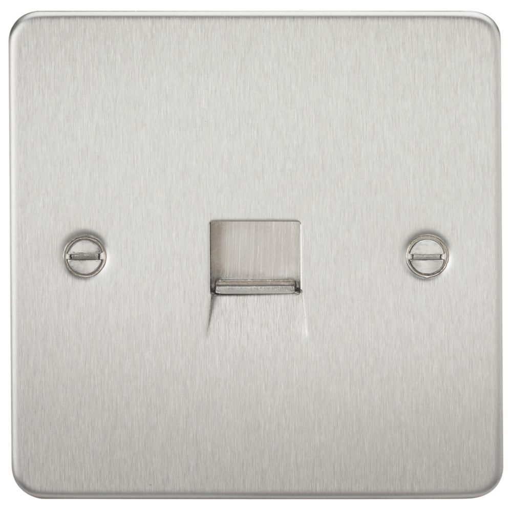 Image of Knightsbridge Slave Telephone Socket Brushed Chrome 