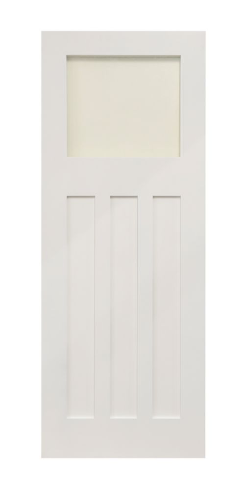 Image of Edwardian 1-Clear Light Primed White Wooden 3-Panel Shaker Internal Door 1981mm x 762mm 