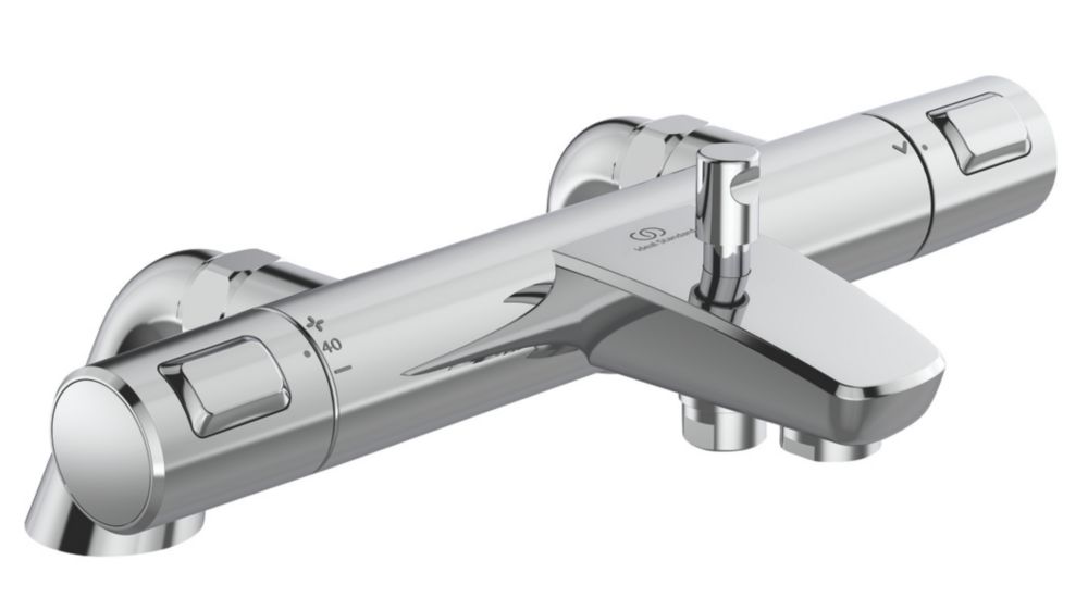 Image of Ideal Standard Ceratherm T25 Exposed Thermostatic Bath Shower Mixer Valve Fixed Chrome 
