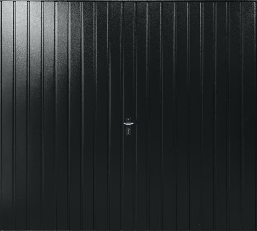 Image of Gliderol Vertical 7' x 7' Non-Insulated Frameless Steel Up & Over Garage Door Jet Black 