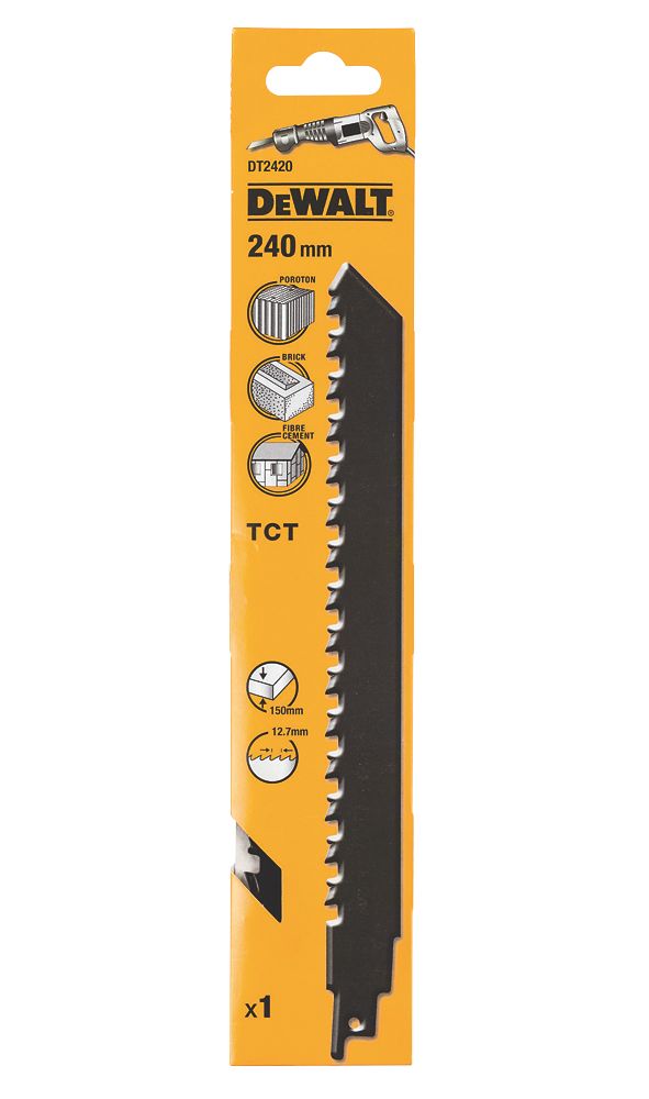 Image of DeWalt DT2420-QZ Masonry TCT Reciprocating Saw Blade 240mm 