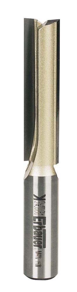 Image of Erbauer 1/2" Shank Double-Flute Straight Router Cutter 12.7mm x 50.8mm 