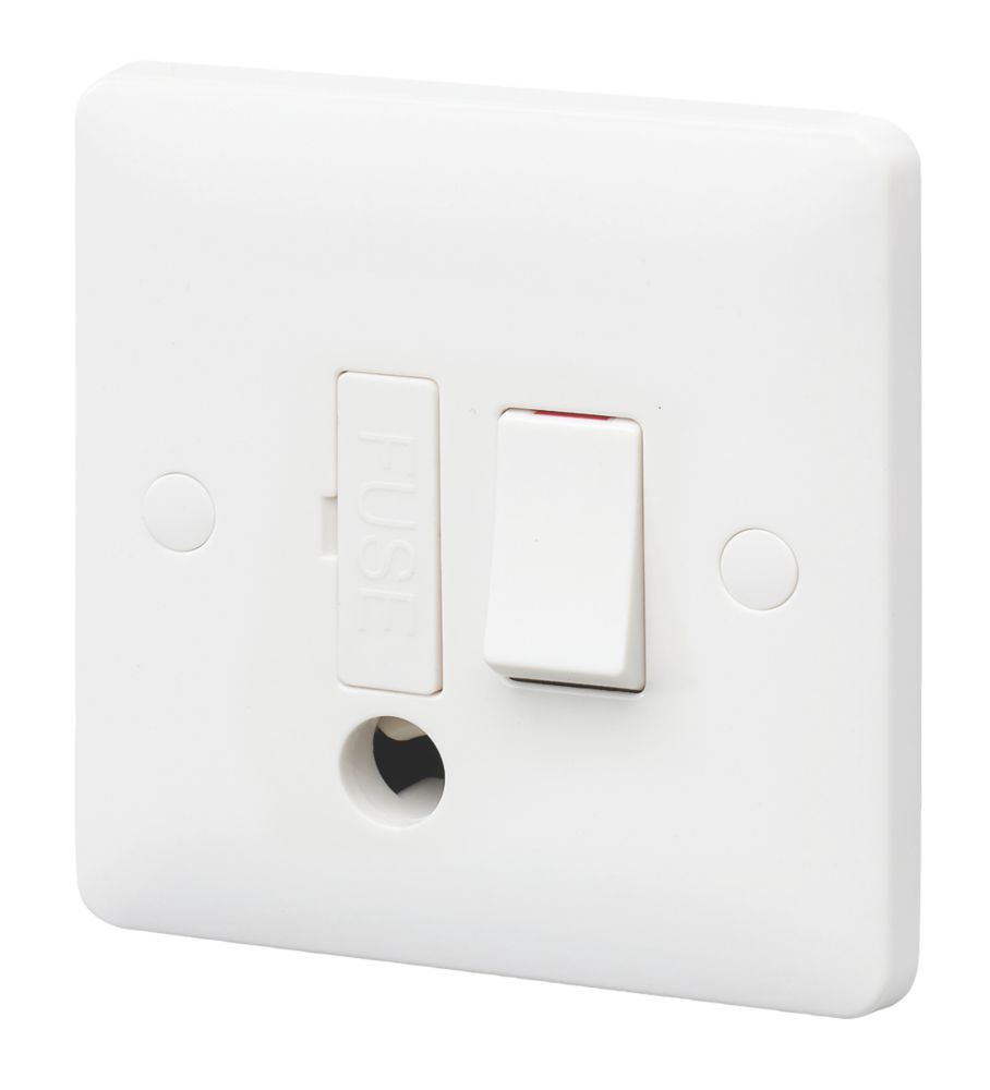 Image of MK Base 13A Switched Fused Spur & Flex Outlet White with White Inserts 