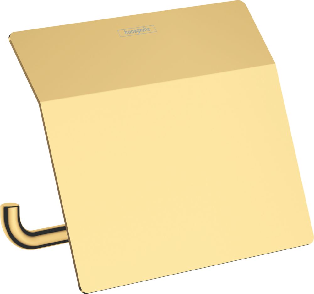 Image of Hansgrohe AddStoris Toilet Roll Holder with Cover Polished Gold Optic 