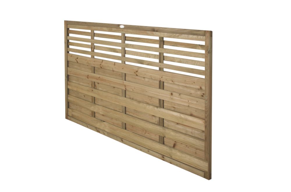 Image of Forest Kyoto Slatted Top Fence Panels Natural Timber 6' x 4' Pack of 8 