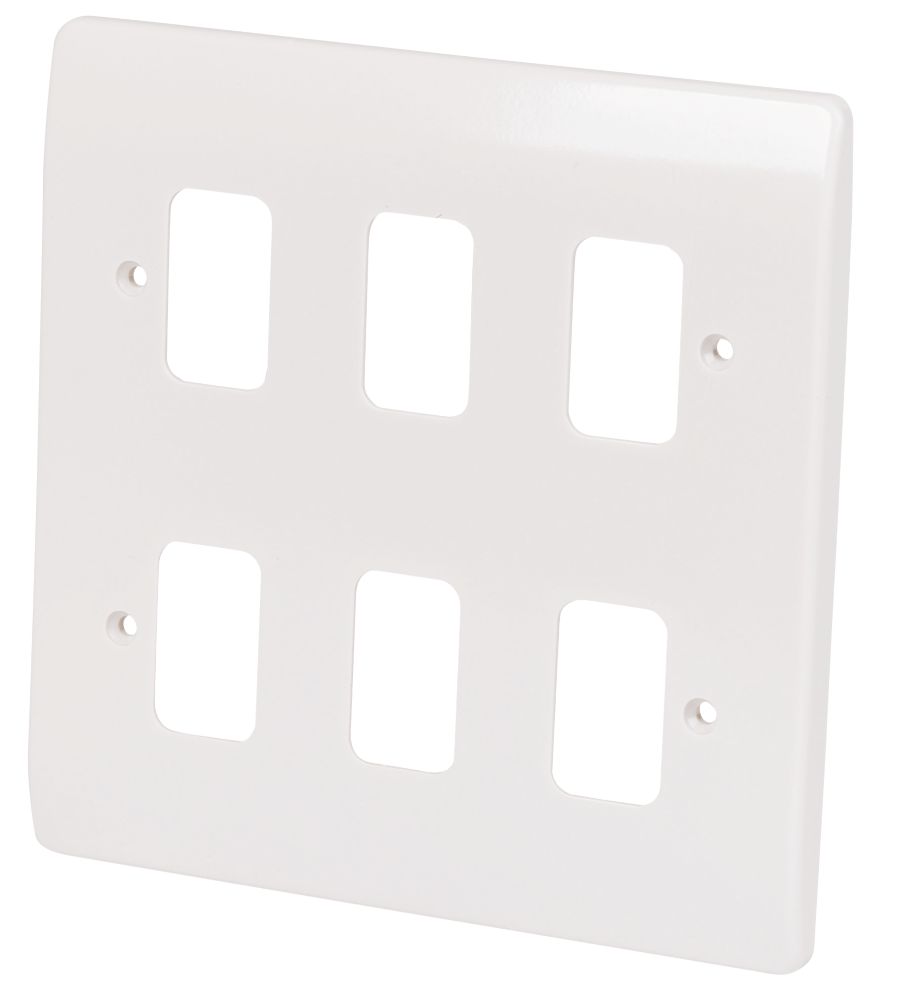 Image of MK Grid Plus 6-Module Grid Faceplate White 