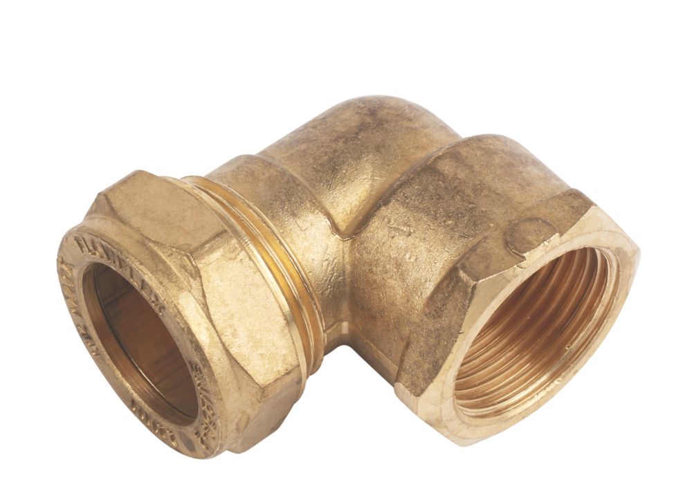 Image of Flomasta Compression Adapting 90Â° Female Elbow 22mm x 3/4" 