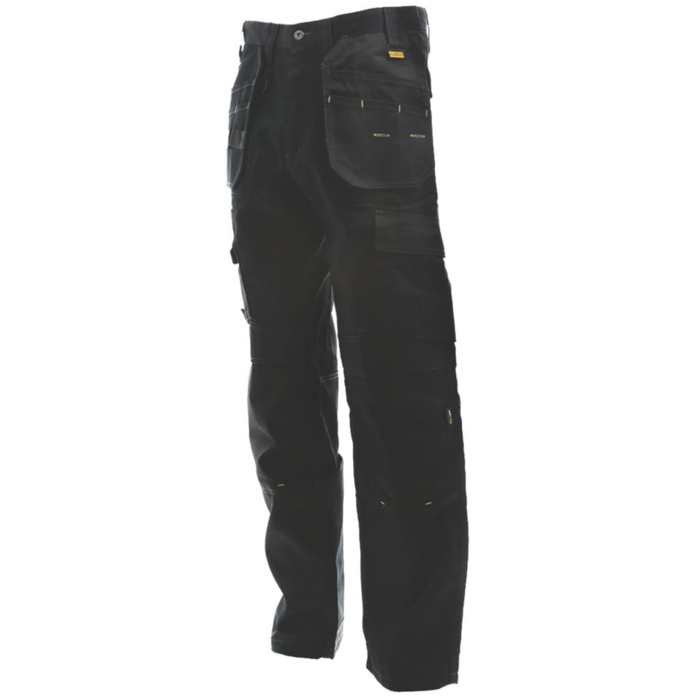 Image of DeWalt Pro Tradesman Work Trousers Black 30" W 31" L 