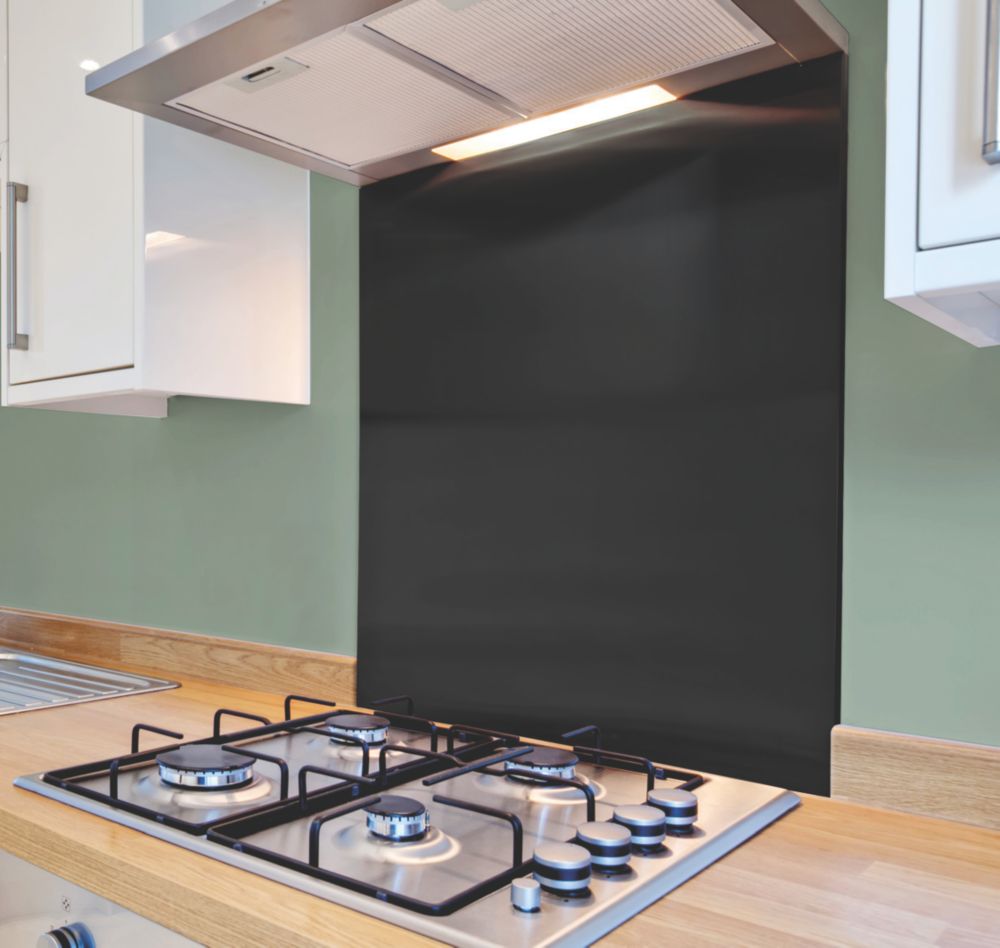 Image of Splashback Jet Black Self-Adhesive Splashback 600mm x 750mm x 4mm 