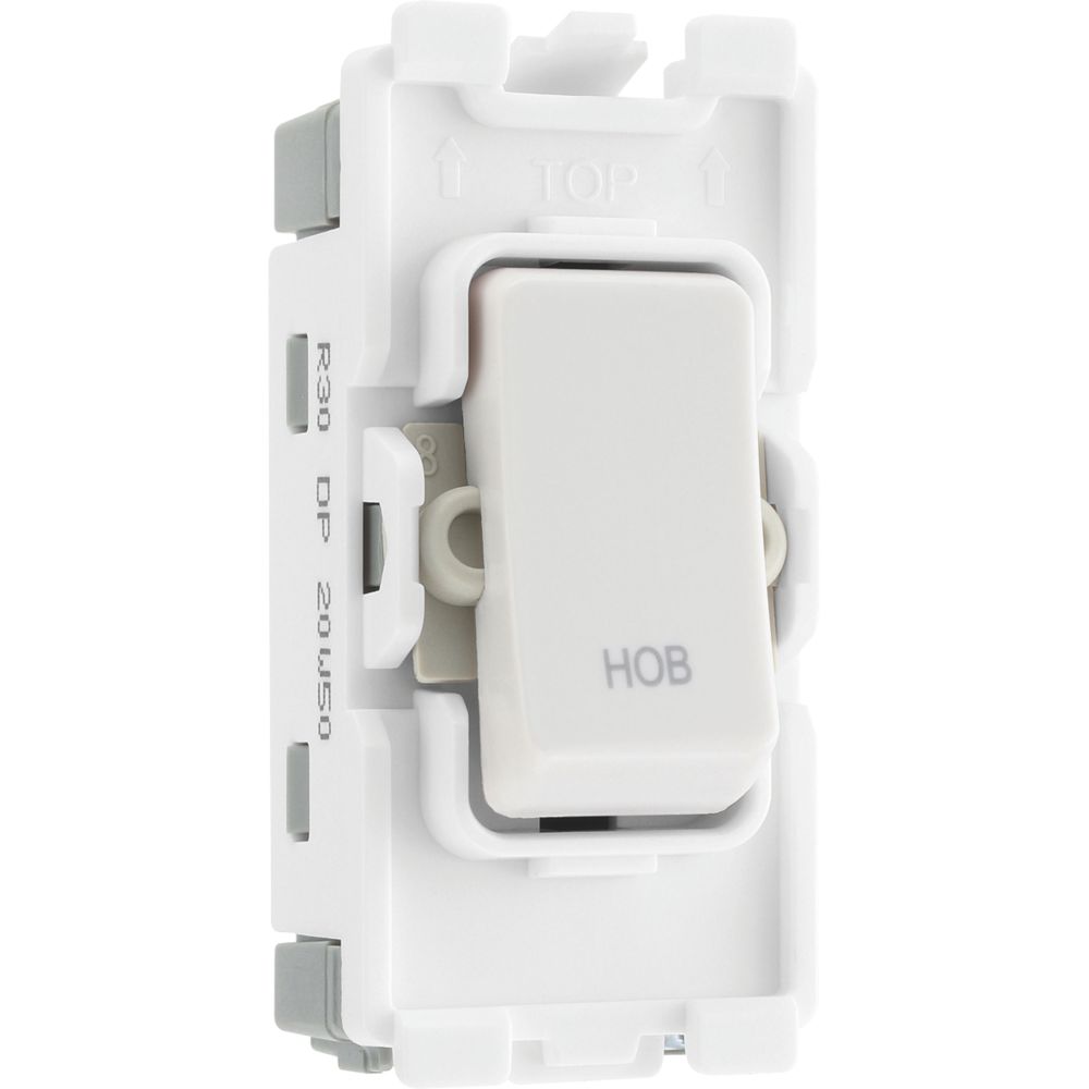 Image of British General Nexus Grid 20A Grid DP Hob Switch White 