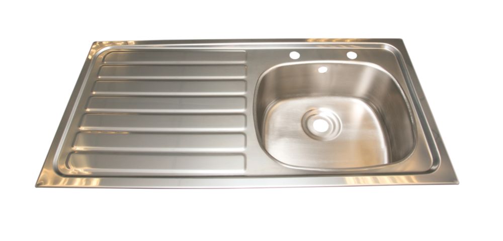 Image of 1 Bowl Stainless Steel Inset Kitchen Sink 1015mm x 200mm 