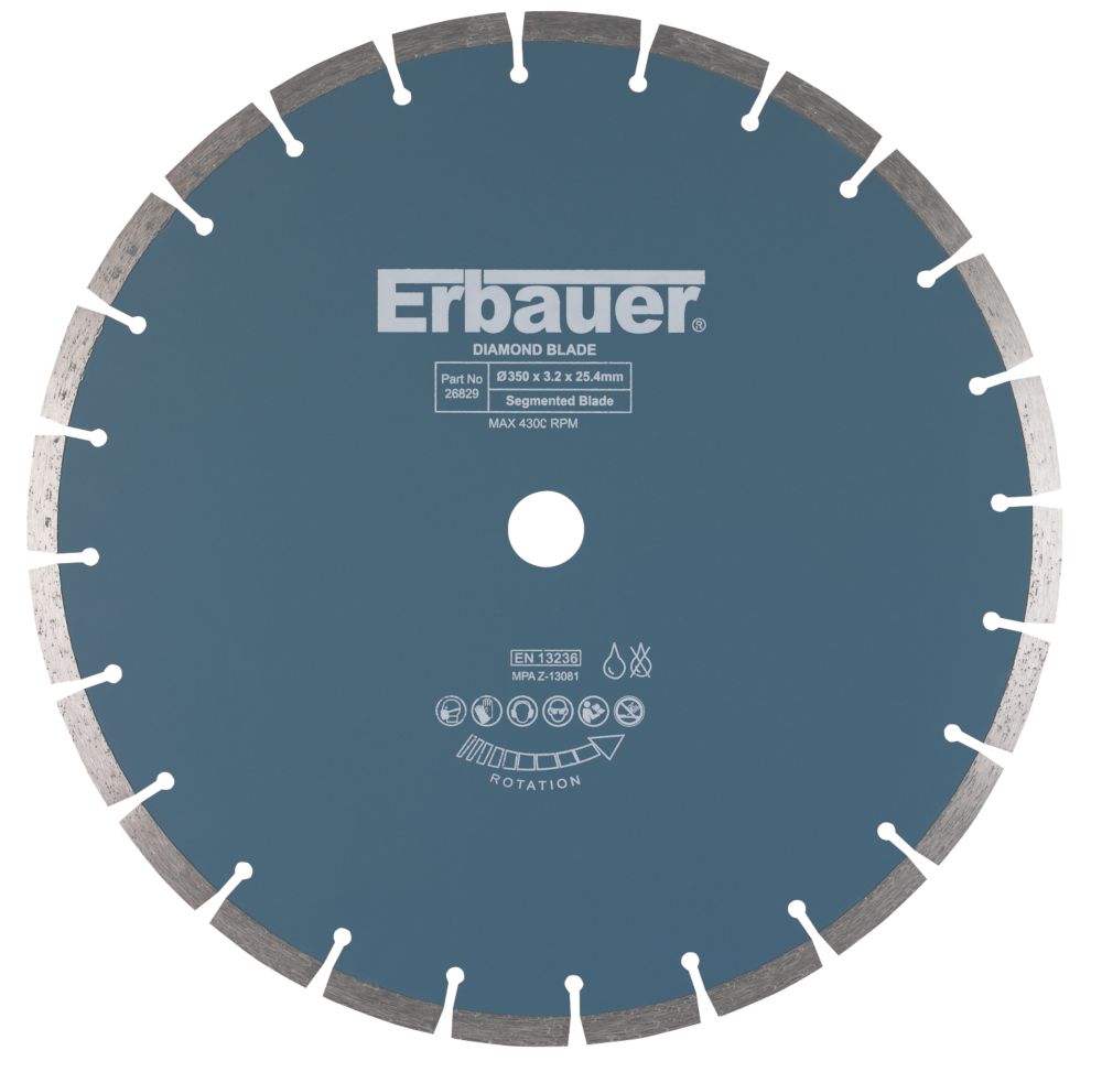 Image of Erbauer Masonry Segmented Diamond Cutting Blade 350mm x 25.4mm 