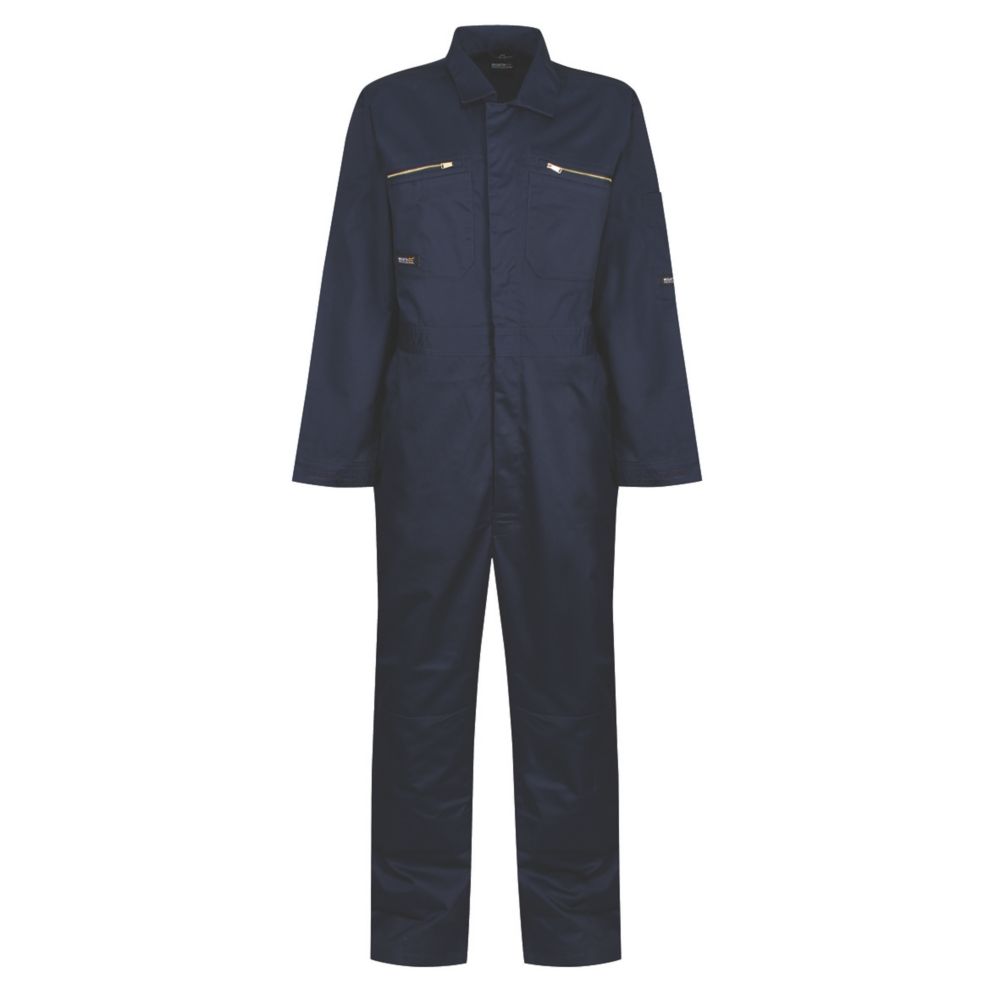 Image of Regatta Zip Fasten All-in-1s Coverall Navy X Small 36" Chest 34" Leg 