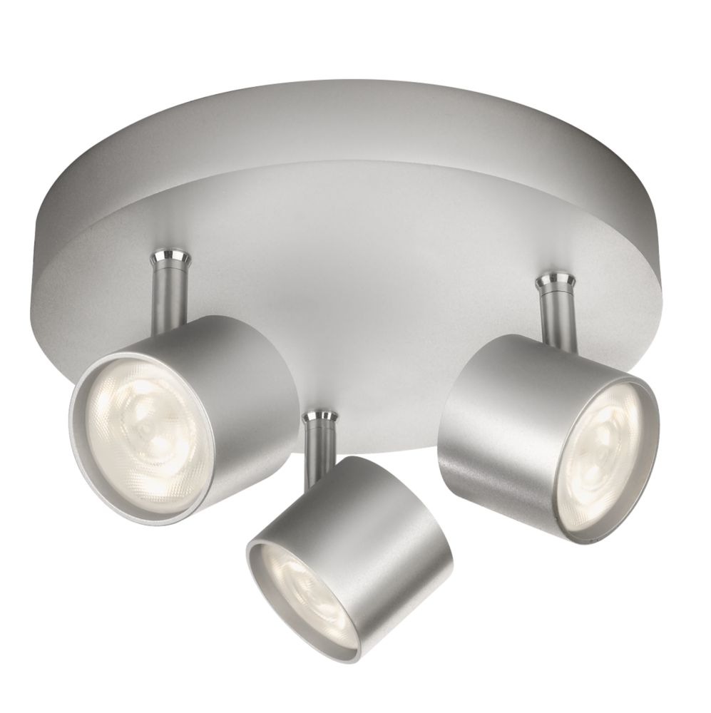 Image of Philips Star LED Round Plate Triple Spotlight Aluminium 13.5W 1500lm 