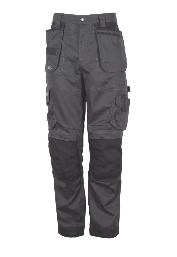 Image of Apache ATS 3D Stretch Work Trousers Black / Grey 30" W 31" L 