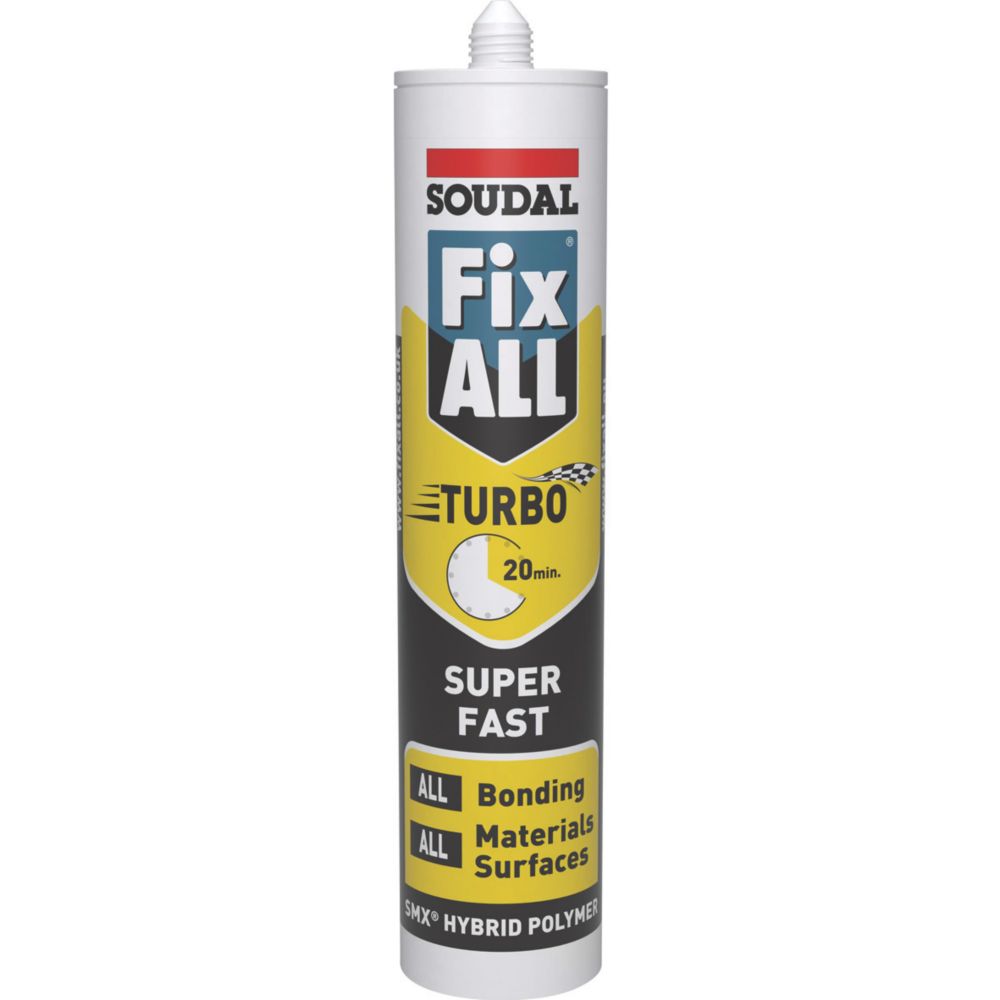 Image of Soudal Fix All Turbo Hybrid Polymer Adhesive White 290ml 